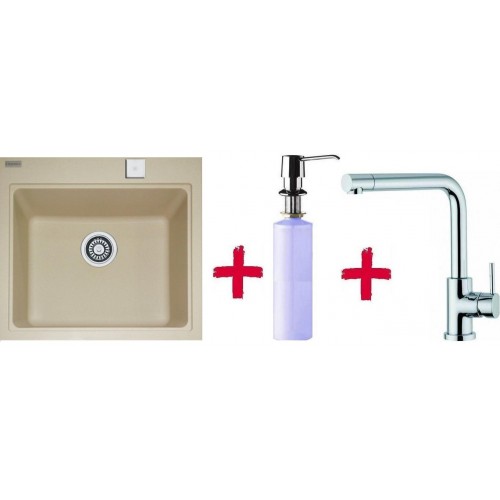 Franke SET G35 drez KSG 238.082 sahara + drezová batéria Samoa + dávkovač saponátu FD 300