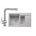 FRANKE SET G11 granitový drez MRG 651-78 strieborný + batéria Samoa chróm 114.0253.343