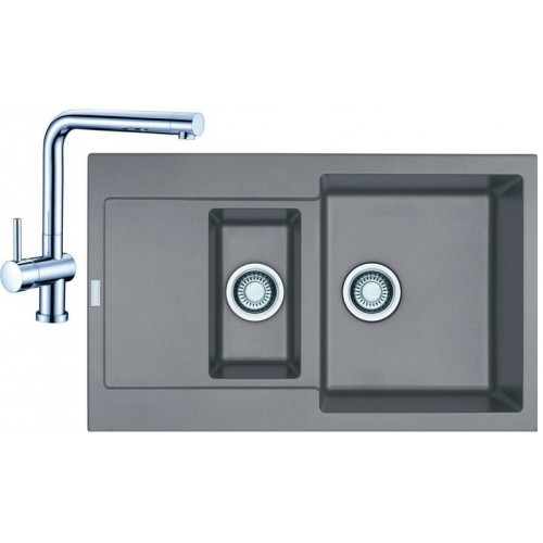 Franke SET G11 granitový drez MRG 651-78 sivý kameň + batéria Samoa chróm 114.0253.344