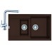 Franke SET G11 granitový drez MRG 651-78 tmavo hnedá + bateri Samoa chróm 114.0253.346
