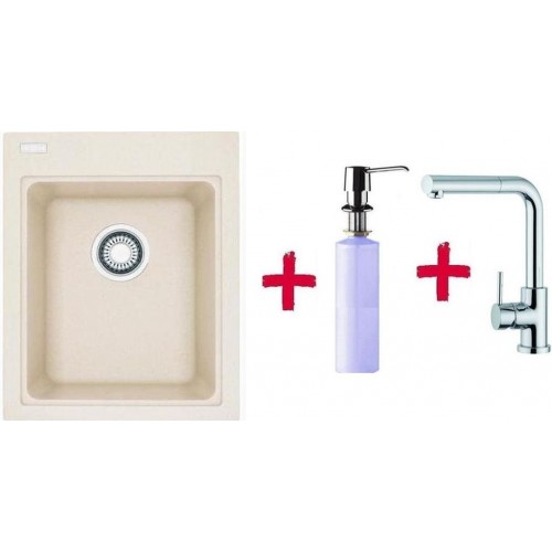 Franke SET G34 drez KSG 218.082 sahara + drezová batéria FN 0147 + dávkovač saponátu FD300