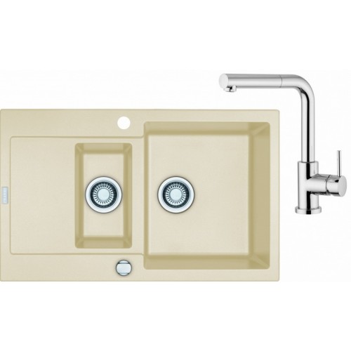 Franke SET G12 granitový drez MRG 651-78 vanilka + batéria FN 0147 chróm 114.0323.765