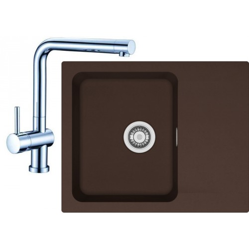 FRANKE SET T23 tectonitový drez OID 611-62 hnedý + batéria Samoa chróm 114.0323.793