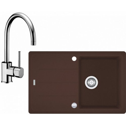 Franke SET G56 granitový drez BFG 611-78 tmavo hnedá + batéria FC 650 chróm 114.0323.880