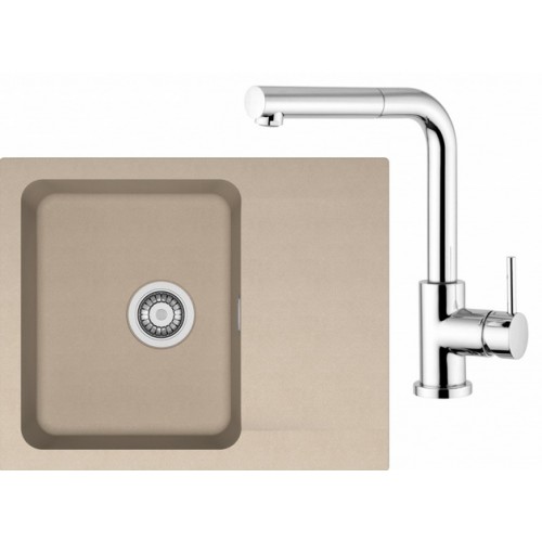 Franke SET T24 tectonitový drez OID 611-62 kávový + batéria FN 0147 chróm 114.0323.946