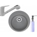 FRANKE SET G60 granitový drez ROG 610 sivý kameň + batéria FG 9547 + dávkovač FD 300