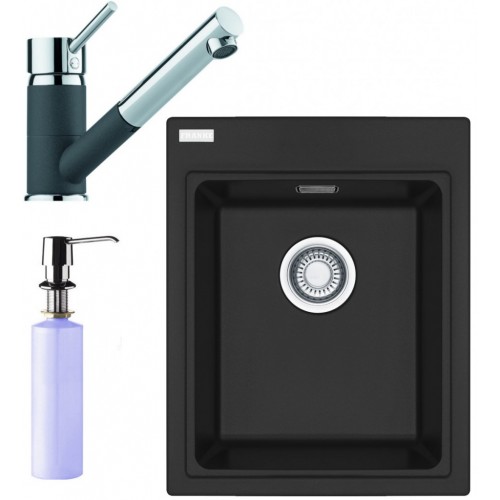 Franke SET G62 granitový drez KSG 218 grafit + batéria FG 7486 grafit + dávkovač FD 300