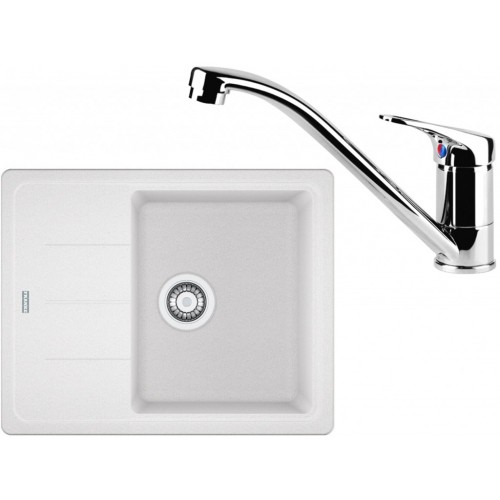 Franke SET G65 granitový drez BFG 611-62 biely ľad + batéria FC 1839 chróm 114.0365.133