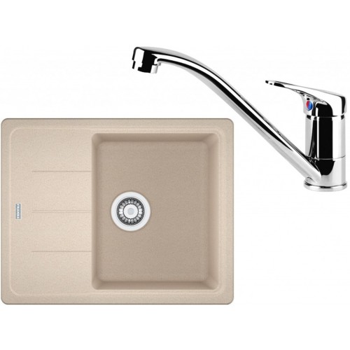 Franke SET G65 granitový drez BFG 611-62 pieskový melír+batéria FC 1839 chróm 114.0365.136