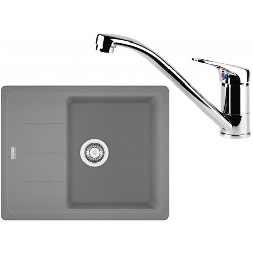 Franke SET G65 granitový drez BFG 611-62 sivý kameň + batéria FC 1839 chróm 114.0365.139