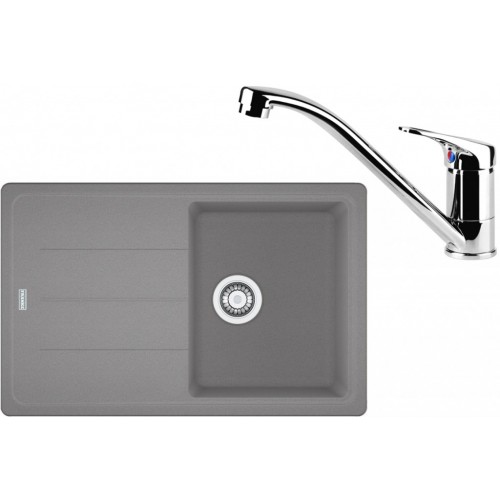 Franke SET G67 granitový drez BFG 611-78 sivý kameň + batéria FC 1839 chróm 114.0365.162