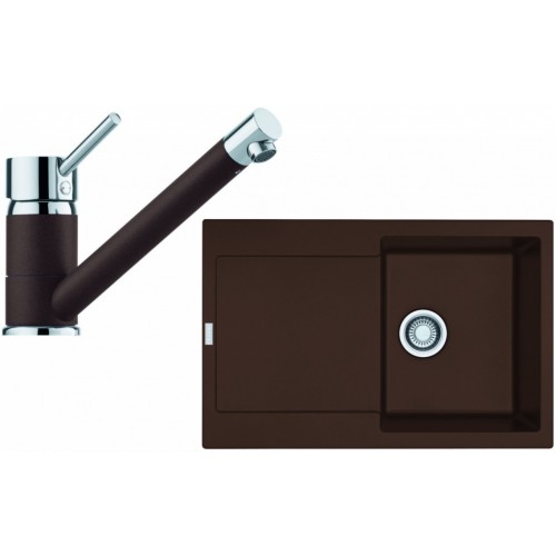 Franke SET G71 granitový drez MRG 611 tmavo hnedá+batéria FC 7477 tmavo hnedá 114.0365.278