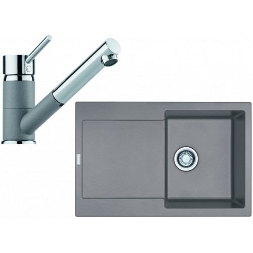 Franke SET G72 granitový drez MRG 611 sivý kameň + batéria FC 7486 sivý kameň 114.0365.286