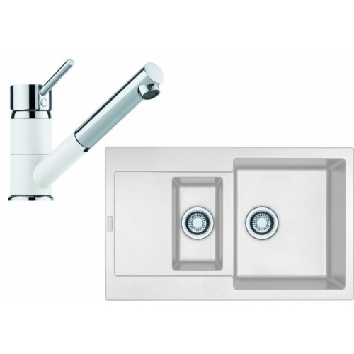 Franke SET G74 granitový drez MRG 651-78 biela ľad + batéria FG 7486 biela 114.0365.340