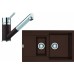 Franke SET G74 granitový drez MRG 651-78 tmavo hnedá + batéria FG 7486 tmavo hnedá