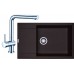 Franke SET G75 granitový drez MRG 611-78 BB tmavo hnedá + batéria Samoa chróm 114.0365.432