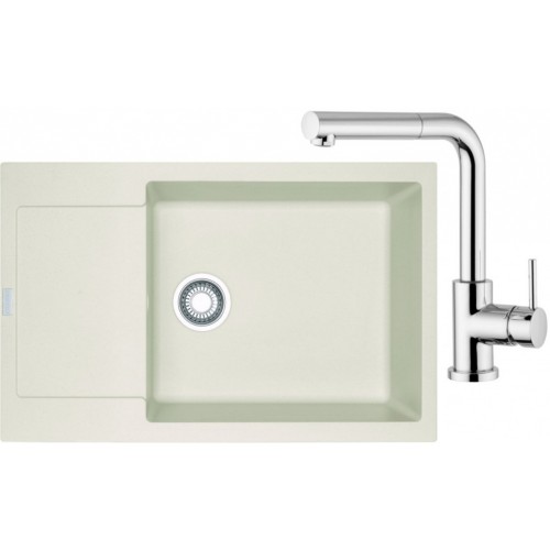 Franke SET G76 granitový drez MRG 611-78 BB vanilka + batéria FN 0147 chróm 114.0365.686