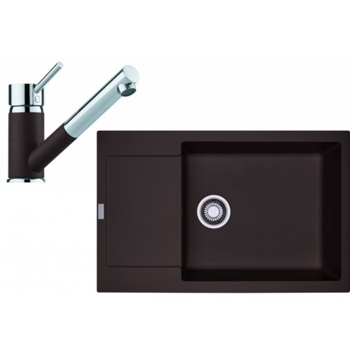 Franke SET G78 granitový drez MRG 611-78 BB tmavo hnedá + batéria FC 7486 tmavo hnedá