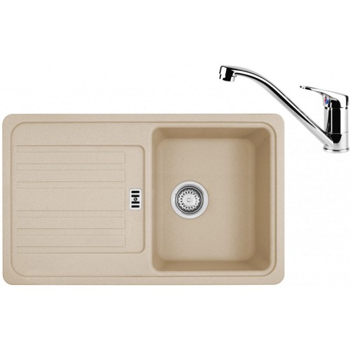 Franke SET G83 granitový drez EGF 614-78 pieskový melír+batéria FC 1839 chróm 114.0365.755