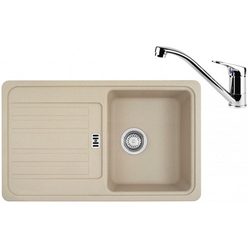 Franke SET G83 granitový drez EGF 614-78 sahara + batéria FC 1839 chróm 114.0365.756