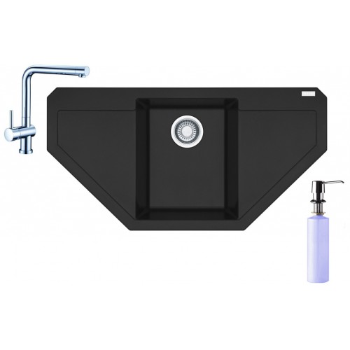 Franke SET G85 granitový drez MRG 612 E grafit + batéria Samoa + dávkovač FD 300