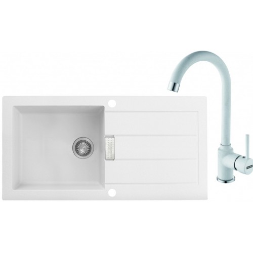 Franke SET T27 tectonitový drez SID 611 biely + batéria FP 9400 biela 114.0366.032 Franke SET T27 tectonitový drez SID 611 biely + batéria FP 9400 biela 114.0366.032