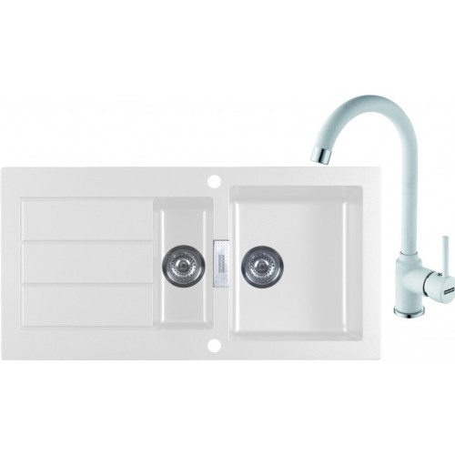 FRANKE SET T28 tectonitový drez SID 651 biely + batéria FP 9400 biela 114.0366.034 FRANKE SET T28 tectonitový drez SID 651 biely + batéria FP 9400 biela 114.0366.034