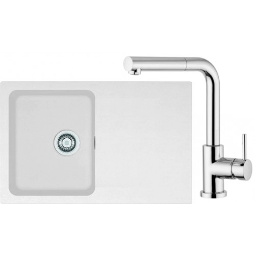 Franke SET T32 tectonitový drez OID 611-78 biely + batéria FN 0147 chróm 114.0366.064