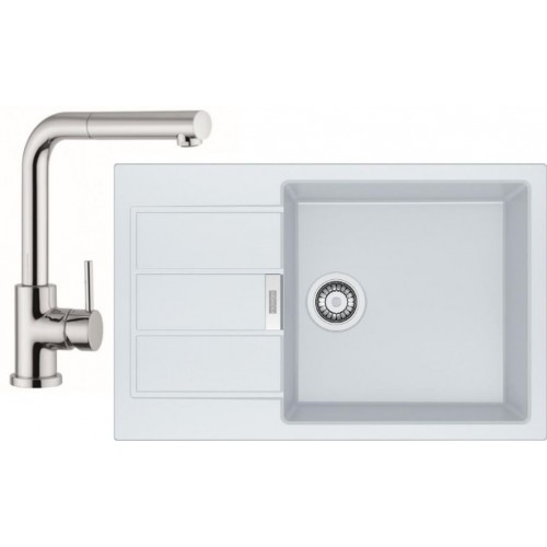 Franke SET T55 tectonitový drez SID 611-78 / 45 BB biela + batéria FN 0147.031 chróm Franke SET T55 tectonitový drez SID 611-78 / 45 BB biela + batéria FN 0147.031 chróm