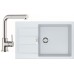 Franke SET T55 tectonitový drez SID 611-78 / 45 BB biela + batéria FN 0147.031 chróm
