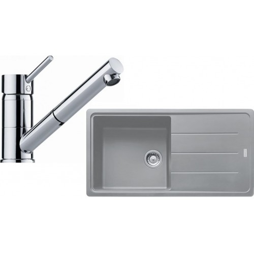 Franke SET G136 granitový drez BFG 611 sivý kameň + batéria FG 7486.031 chróm Franke SET G136 granitový drez BFG 611 sivý kameň + batéria FG 7486.031 chróm