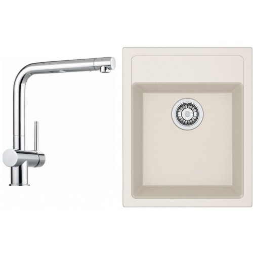 Franke SET T50 tectonitový drez SID 610-40 krémová + batérie Samoa chróm Franke SET T50 tectonitový drez SID 610-40 krémová + batérie Samoa chróm
