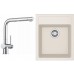 Franke SET T50 tectonitový drez SID 610-40 krémová + batérie Samoa chróm