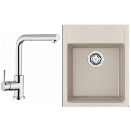 Franke SET T51 tectonitový drez SID 610-40 kávová + batéria FN 0147.031 chróm