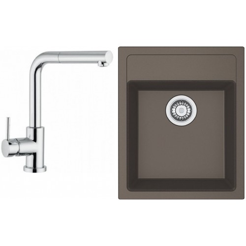 Franke SET T51 tectonitový drez SID 610-40 vulcan + batéria FN 0147.031 chróm Franke SET T51 tectonitový drez SID 610-40 vulcan + batéria FN 0147.031 chróm