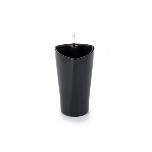 Samozavlažovací kvetináč G21 Trio mini čierny, výška 26cm 639251