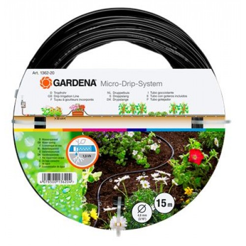 GARDENA MDS-nadzemná kvapkacia hadica 4,6 mm (3/16 "), 15m sada 1361-37