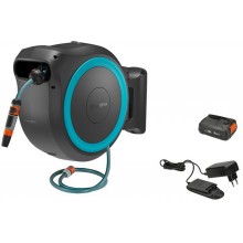 GARDENA PowerRoll XL Nástenný box na hadicu 35m– set (1x2,5Ah/18V) tyrkysový, 18640-20