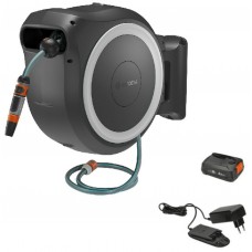 GARDENA PowerRoll XL Nástenný box na hadicu, 35m (1x2,5Ah/18V) biela, 18642-20