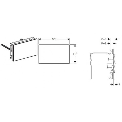 GEBERIT Krycia doska pre splachovacie nádržky pod omietku OMEGA 115.088.00.1