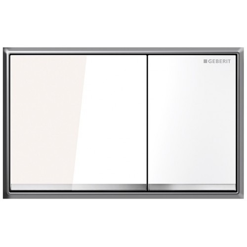 GEBERIT - ovládacie tlačidlo OMEGA 60, tlakový zinkový odliatok / sklo biele 115.081.SI.1