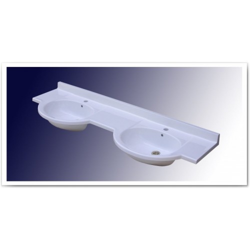 GELCO GP 150 dvojumývadlo z liateho mramoru 150x48, biela
