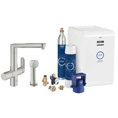 GROHE Páková drezová batéria s filtrom a chladiacim zariadením, supersteel 31355DC1 GROHE Páková drezová batéria s filtrom a chladiacim zariadením, supersteel 31355DC1