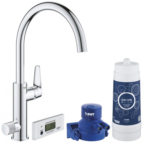 GROHE Blue Pure Set drezové batérie BauCurve s filtráciou, chróm 30385000
