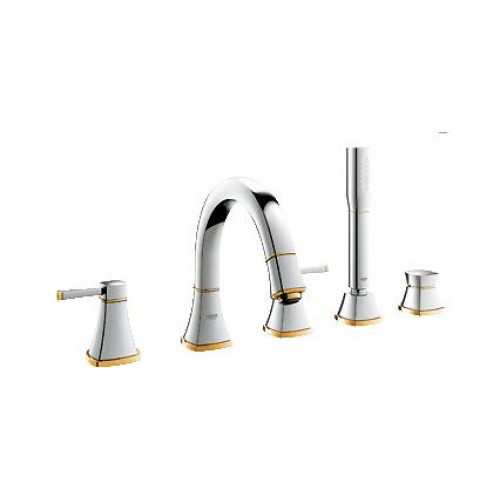 GROHE Grandera vaňová pětiotvorová páková batéria, chróm / zlato 19919IG0 GROHE Grandera vaňová pětiotvorová páková batéria, chróm / zlato 19919IG0