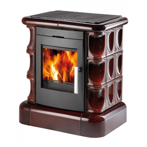 HAAS + SOHN kachľové pece Manta, čierna, hnedá kachle, kachľové rímsa + sokel 043421510000