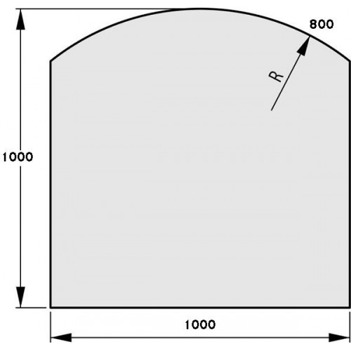 HAAS + SOHN Sklo pod kachle 1000/1000/R800 mm, formát E 1115910300000