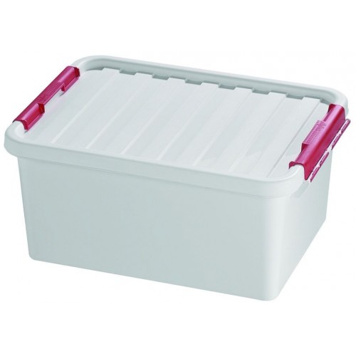 HEIDRUN Box úložný s vekom, 18 x 40 x 29 cm, 14 l, biela, 1604