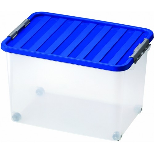 HEIDRUN Úložný box s vekom pojazdný, 34 x 36,5 x 52 cm, 45 l, modrá 1607