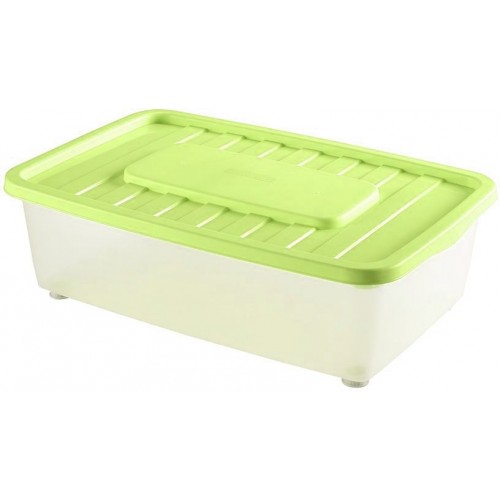 HEIDRUN Box úložný pod posteľ, 18 x 56 x 37 cm, 25 l, transparentný / čierna 1565